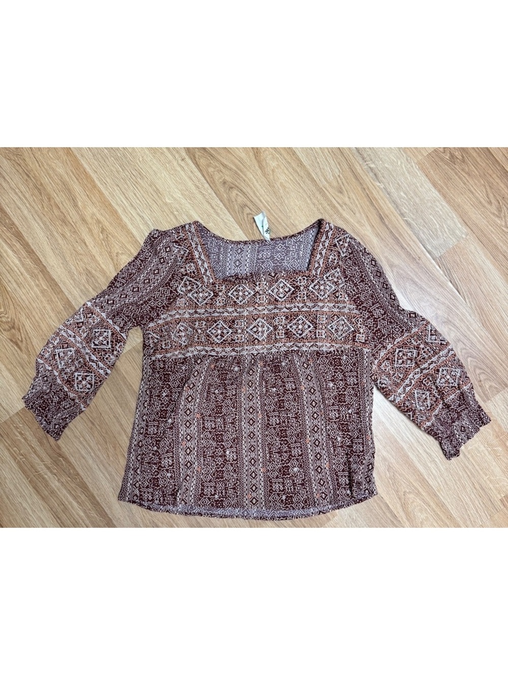 Savanna Jane Women's Rayon Bohemian Print Blouse Size Large